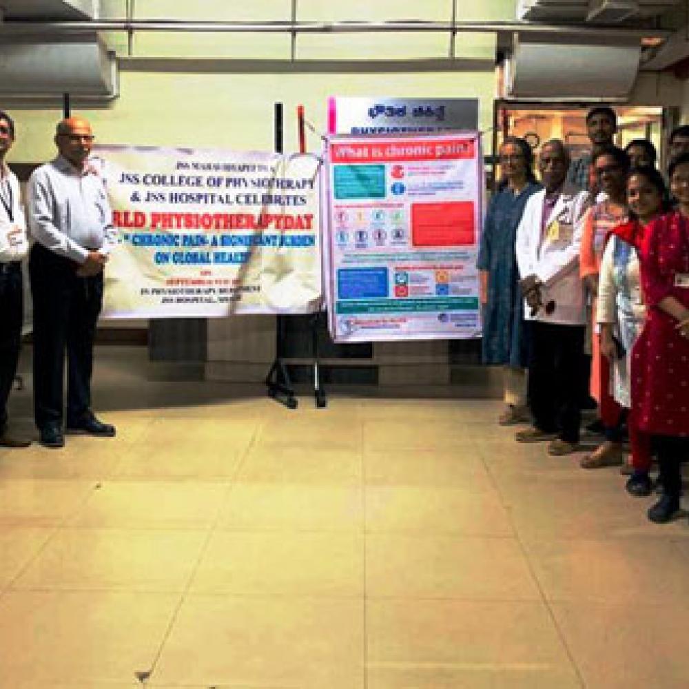 Photograph showing a celebration held in India to mark World PT Day 2019