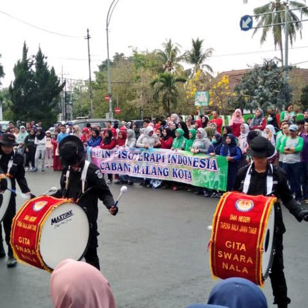 Photograph showing a celebration held in Indonesia to mark World PT Day 2019