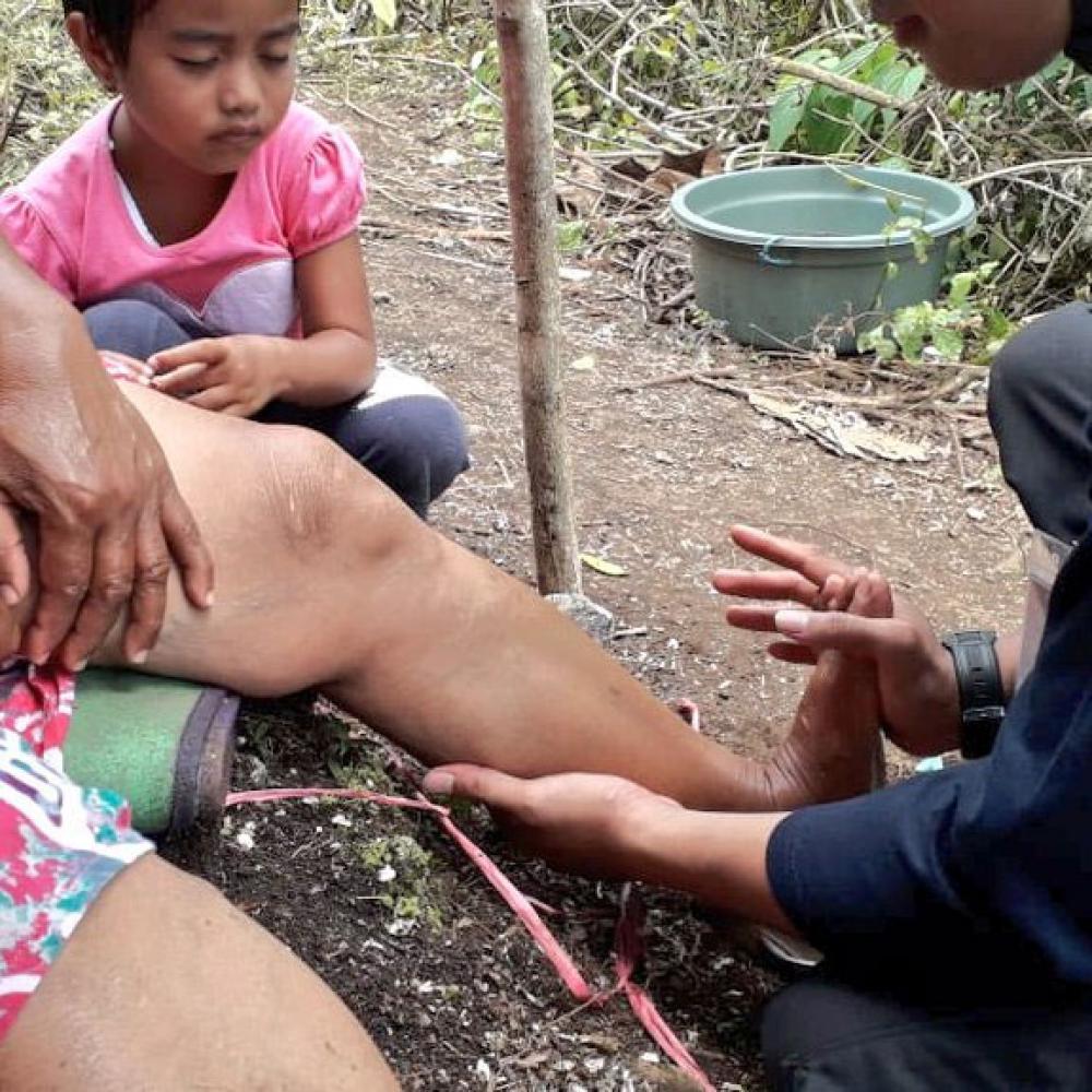 Photograph showing a celebration held in Indonesia to mark World PT Day 2019
