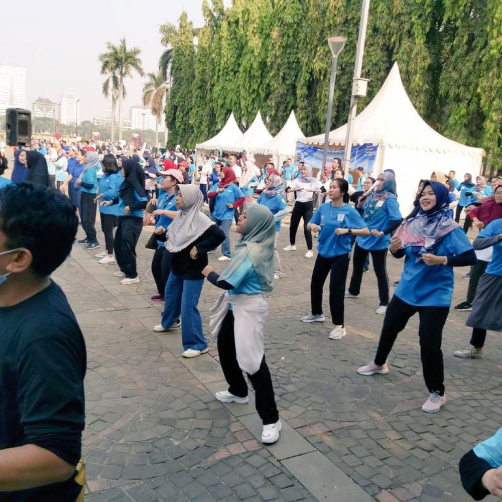 Photographie montrant une célébration organisée en Indonésie pour marquer la Journée mondiale du PT 2019