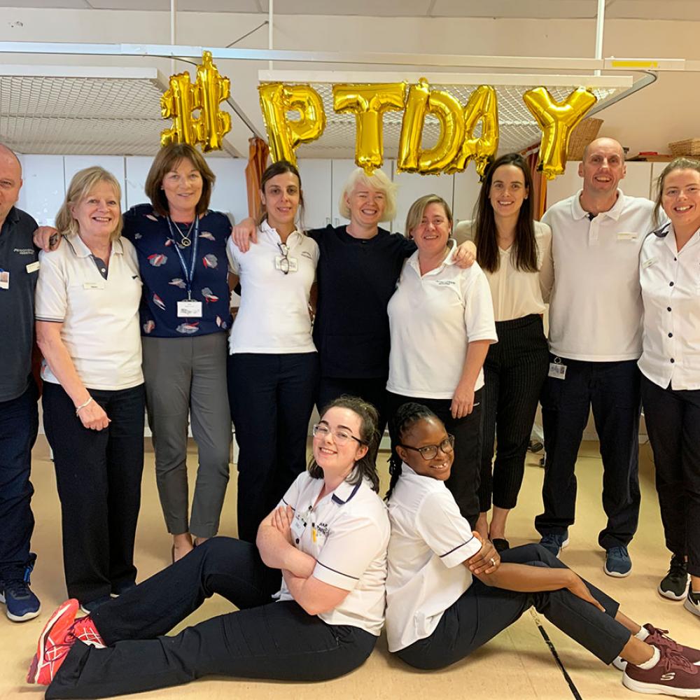 Photograph showing a celebration held in Ireland to mark World PT Day 2019
