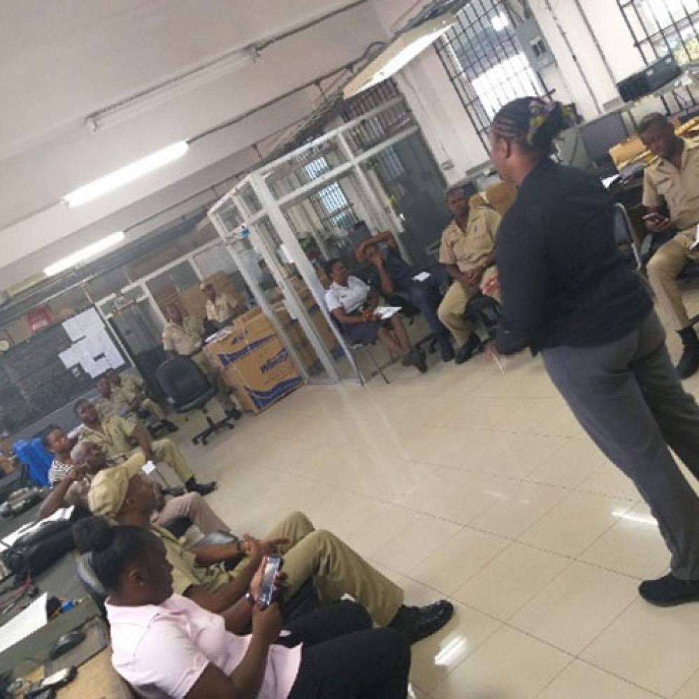 Photograph showing a celebration held in Jamaica to mark World PT Day 2019