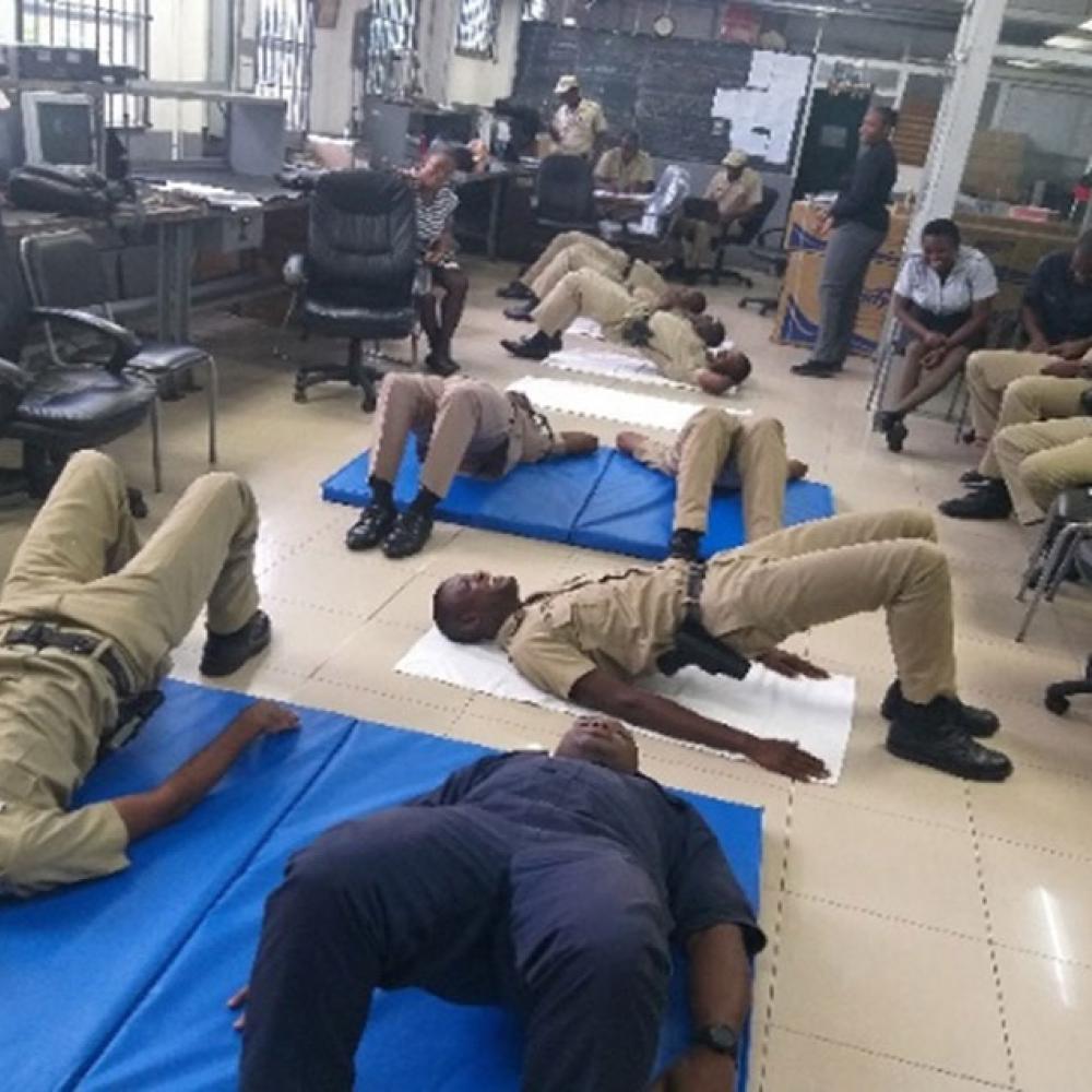 Photograph showing a celebration held in Jamaica to mark World PT Day 2019