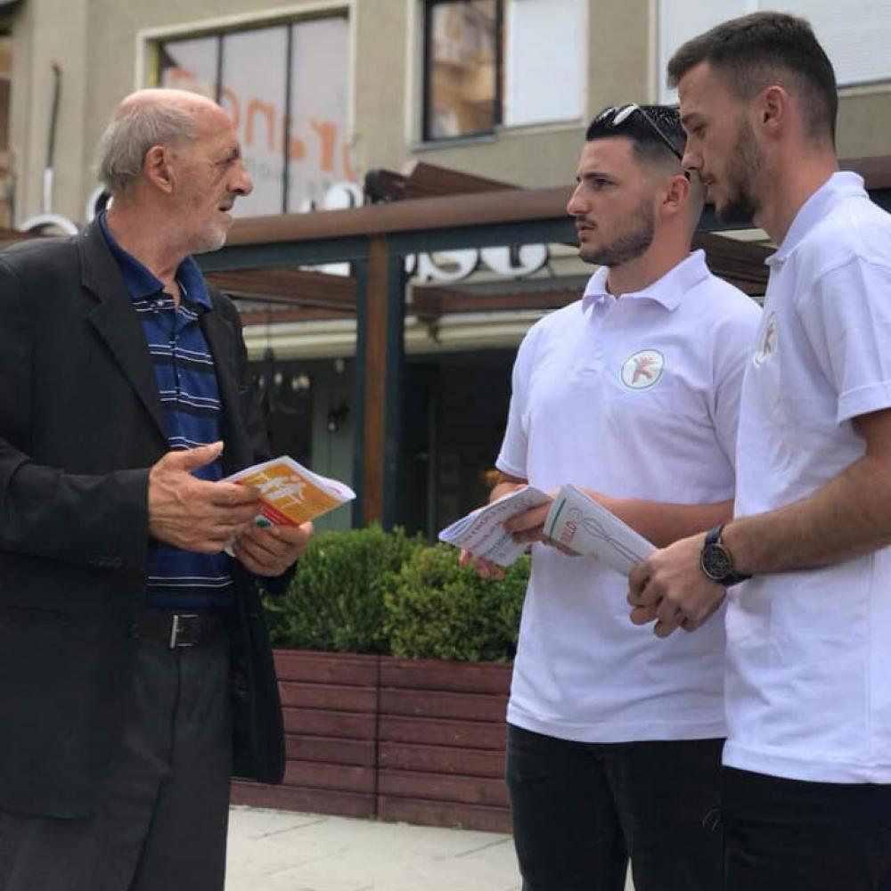 Photograph showing a celebration held in Kosovo to mark World PT Day 2019