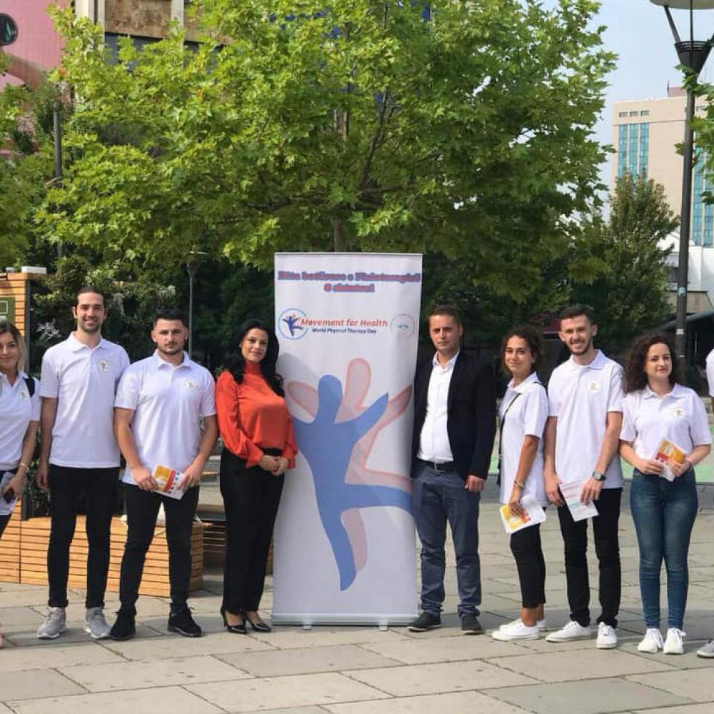 Photograph showing a celebration held in Kosovo to mark World PT Day 2019