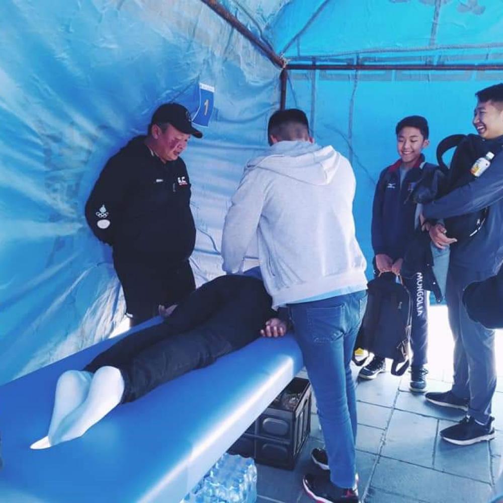 Photograph showing a celebration held in Mongolia to mark World PT Day 2019