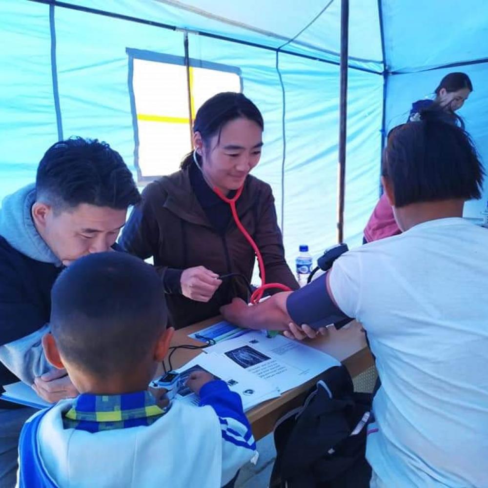 Photograph showing a celebration held in Mongolia to mark World PT Day 2019