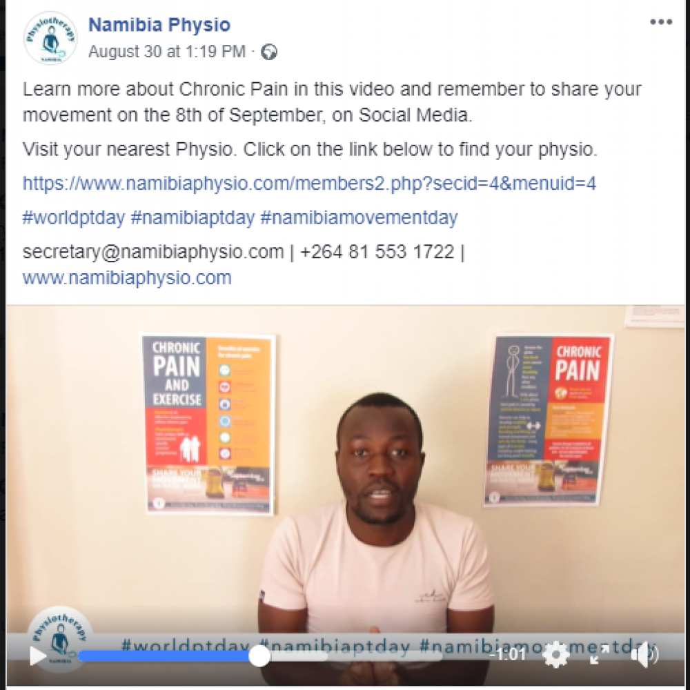 Photograph showing a celebration held in Namibia to mark World PT Day 2019