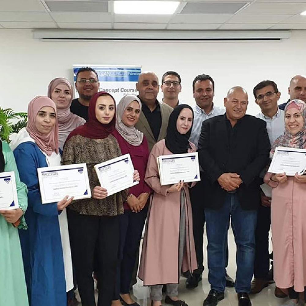 Photograph showing a celebration held in Palestine to mark World PT Day 2019
