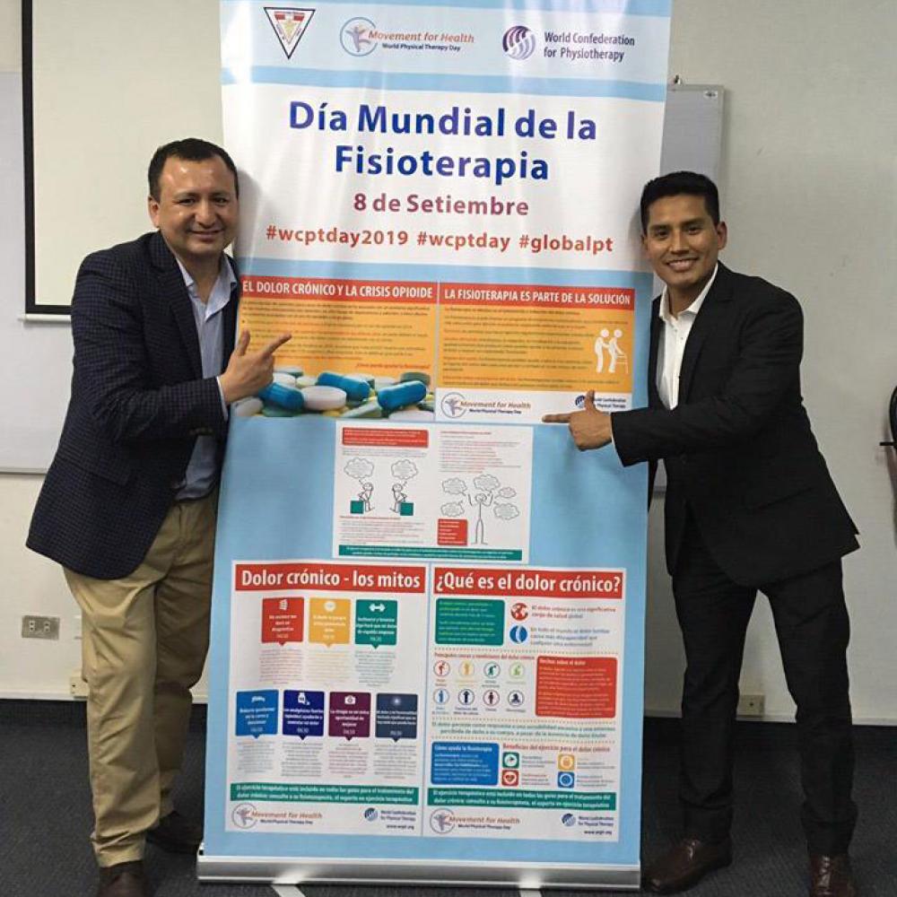 Photograph showing a celebration held in Peru to mark World PT Day 2019