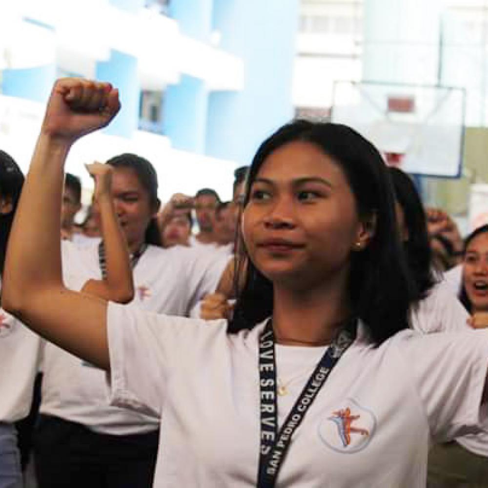 Photograph showing a celebration held in Philippines to mark World PT Day 2019