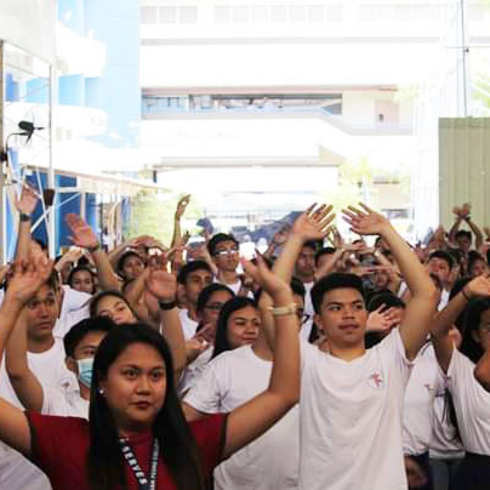 Photograph showing a celebration held in Philippines to mark World PT Day 2019