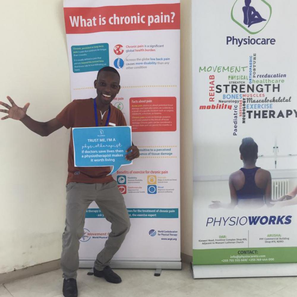 Photograph showing a celebration held in Tanzania to mark World PT Day 2019