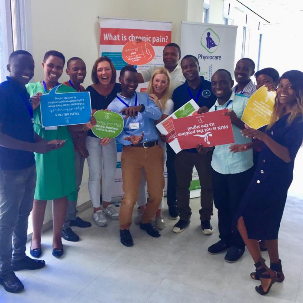 Photograph showing a celebration held in Tanzania to mark World PT Day 2019
