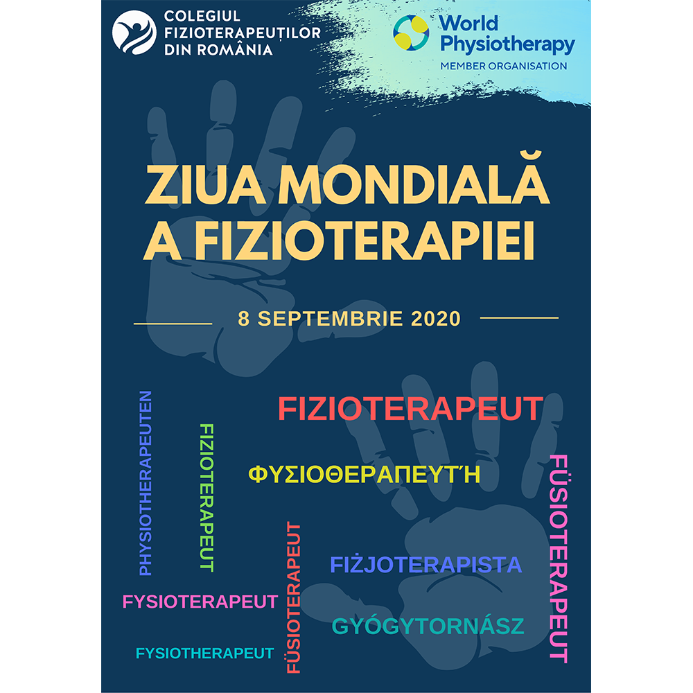 Imagen de materiales producidos por Orden de fisioterapeutas en Rumania para el Día Mundial del PT 2020