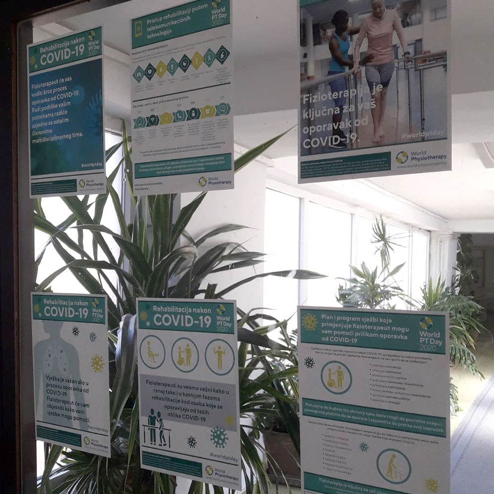 Photograph of how the Chamber of Physiotherapists of Montenegro marked World PT Day 2020