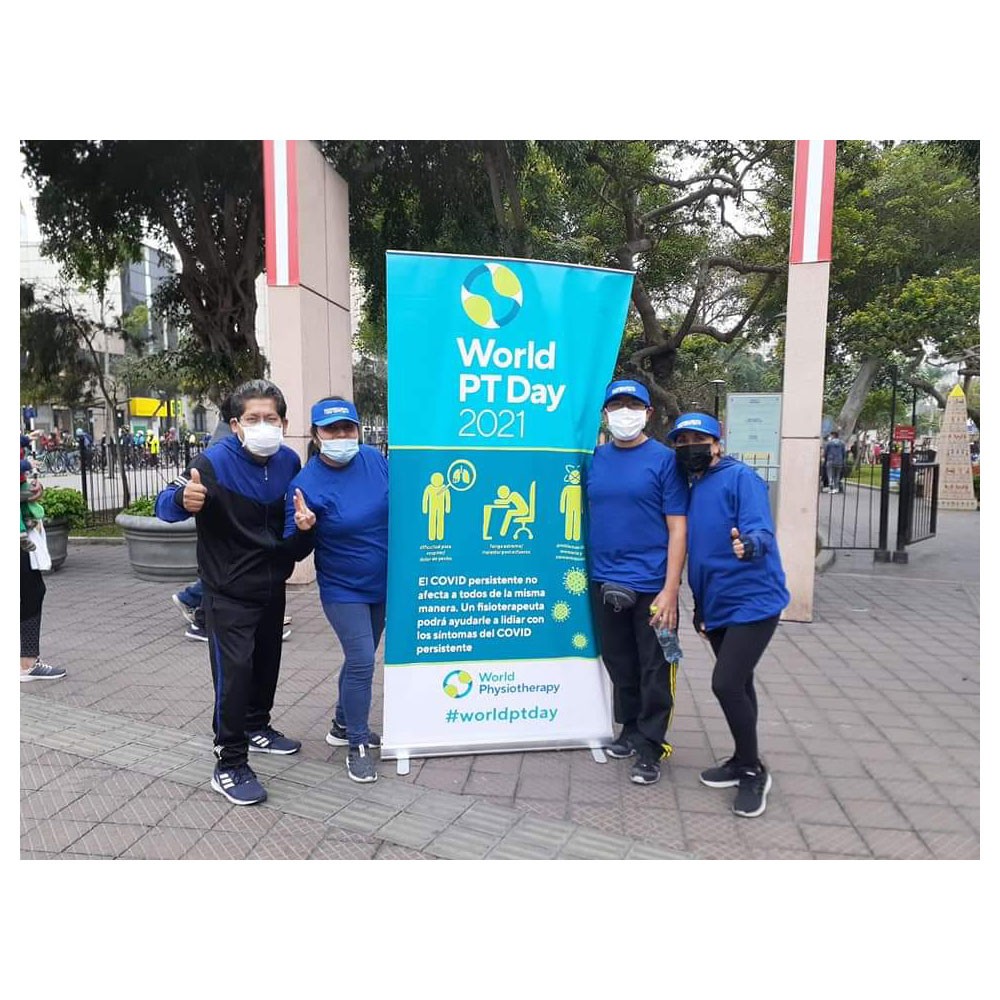Photograph of activities held by Peruvian Association of Physiotherapy to mark World PT Day 2021