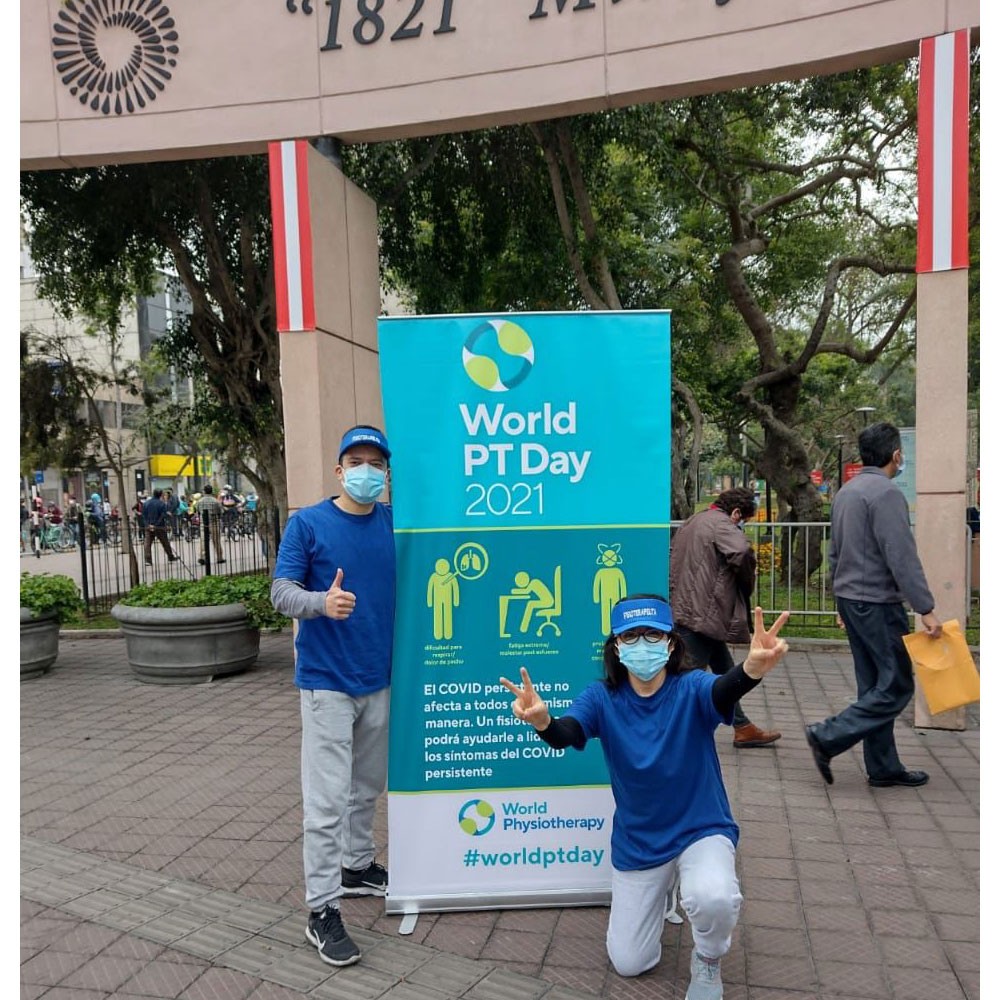 Photograph of activities held by Peruvian Association of Physiotherapy to mark World PT Day 2021