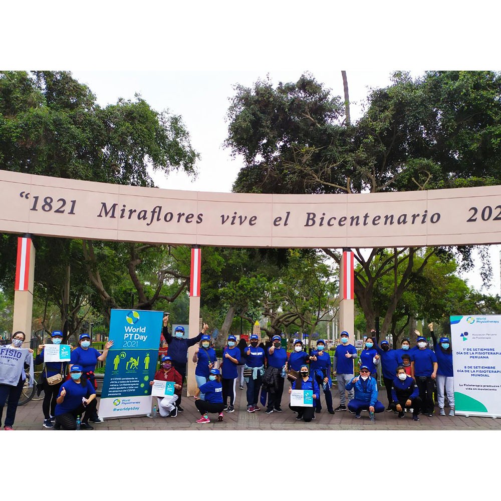 Photograph of activities held by Peruvian Association of Physiotherapy to mark World PT Day 2021