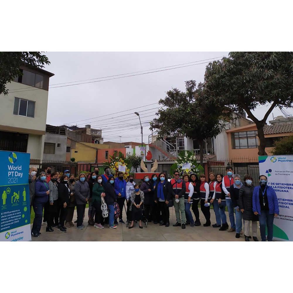 Photograph of activities held by Peruvian Association of Physiotherapy to mark World PT Day 2021