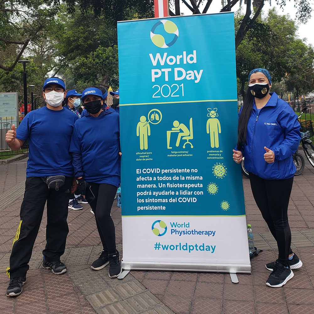 Photograph of activities held by Peruvian Association of Physiotherapy to mark World PT Day 2021