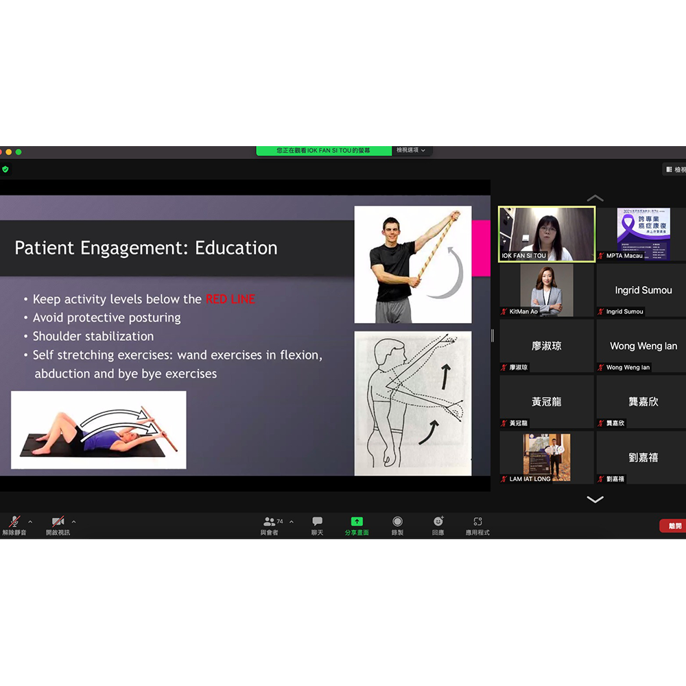 Image from one of MPTA's webinars held for World PT Day 2021