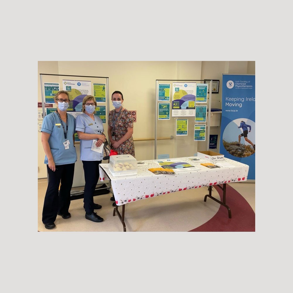 Photo of physiotherapists at Clontarf Hospital, Ireland marking World PT Day 2022