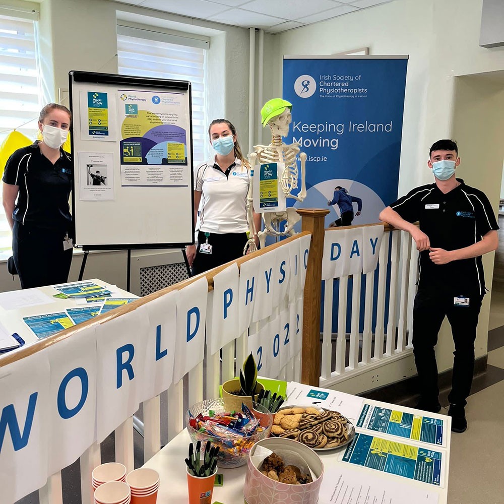 Photo of physiotherapists at St. Mary’s Hospital, Phoenix Park in Ireland marking World PT Day 2022