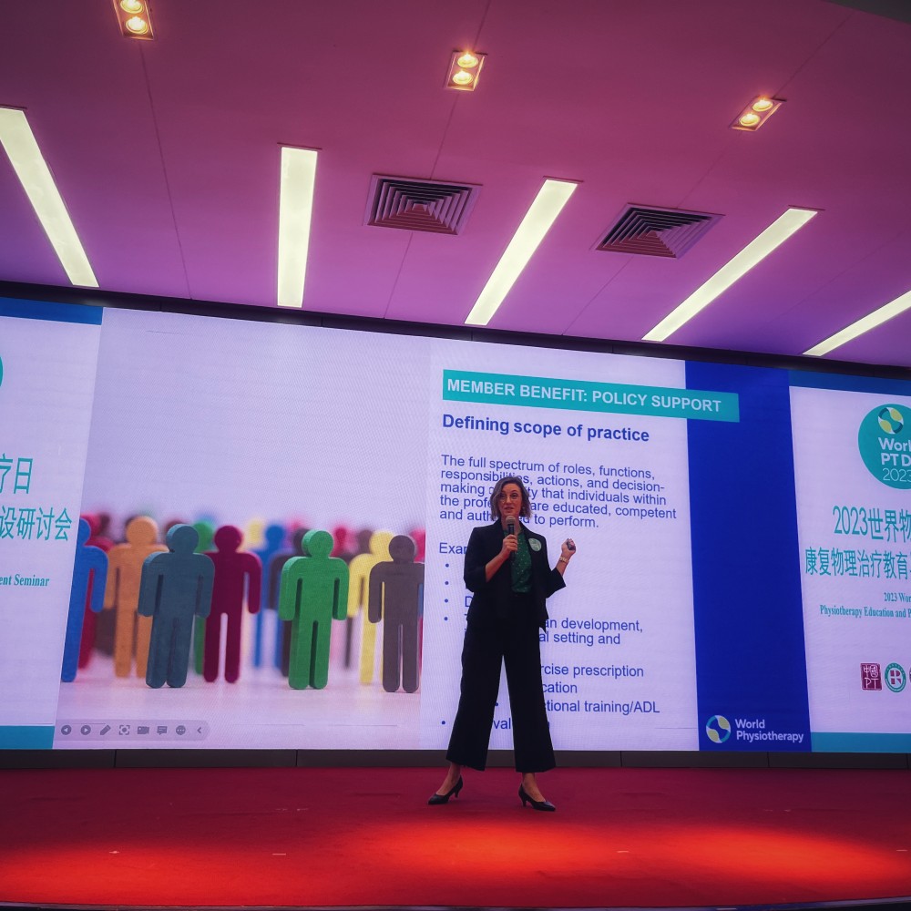 World Physiotherapy staff celebrate World PT Day in China in September 2023