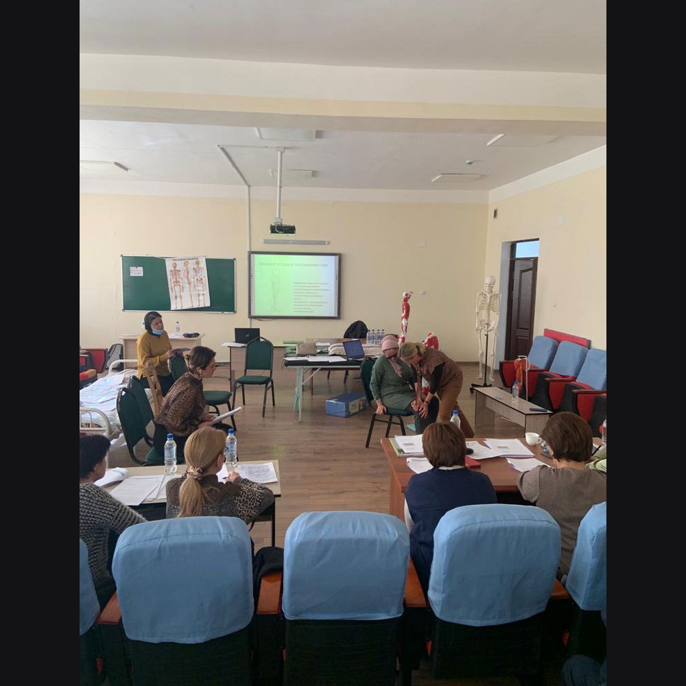 Participants at education workshop in Tajikistan