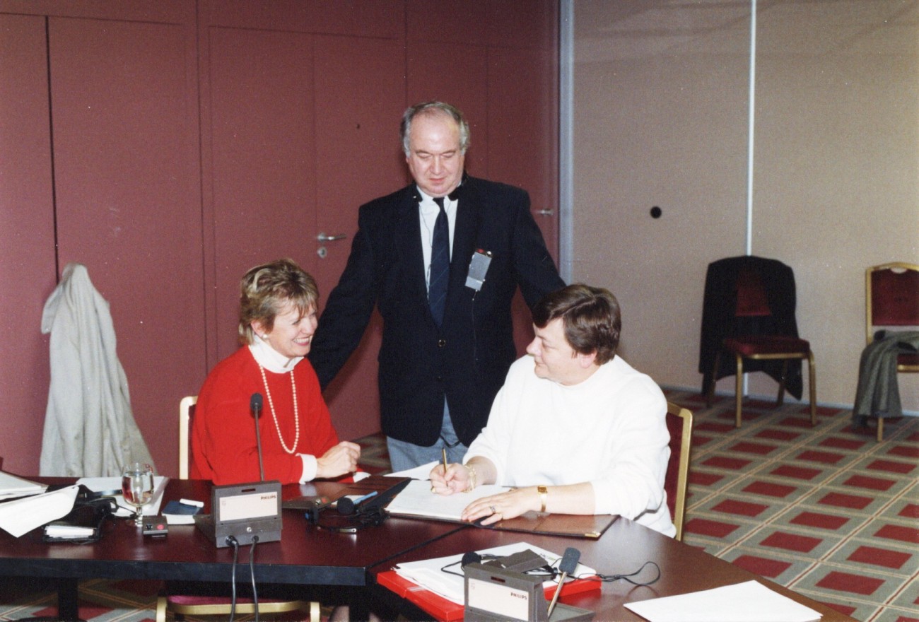 David Teager na reunião inaugural da região da Europa em 1990