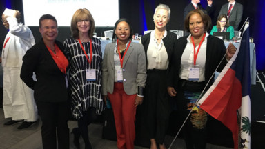 Members of Haitian Physiotherapy Society with WCPT President and WCPT Regional Chair