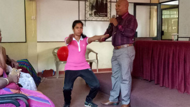 Photograph showing a celebration held in Sri Lanka to mark World PT Day 2018