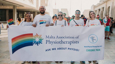 Photograph showing a celebration held in Malta to mark World PT Day 2019