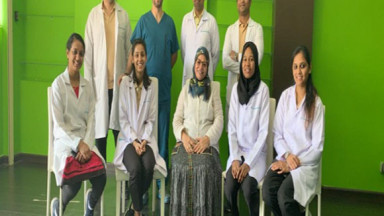 Photograph showing a celebration held in Oman to mark World PT Day 2019