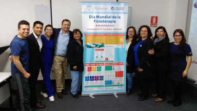 Photograph showing a celebration held in Peru to mark World PT Day 2019