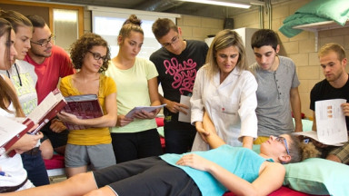 Students and educator