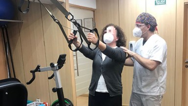 Physiotherapist with patient