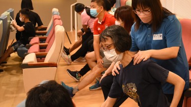 Foto do workshop realizado pela Associação de Fisioterapeutas de Macau para assinalar o Dia Mundial do PT 2022